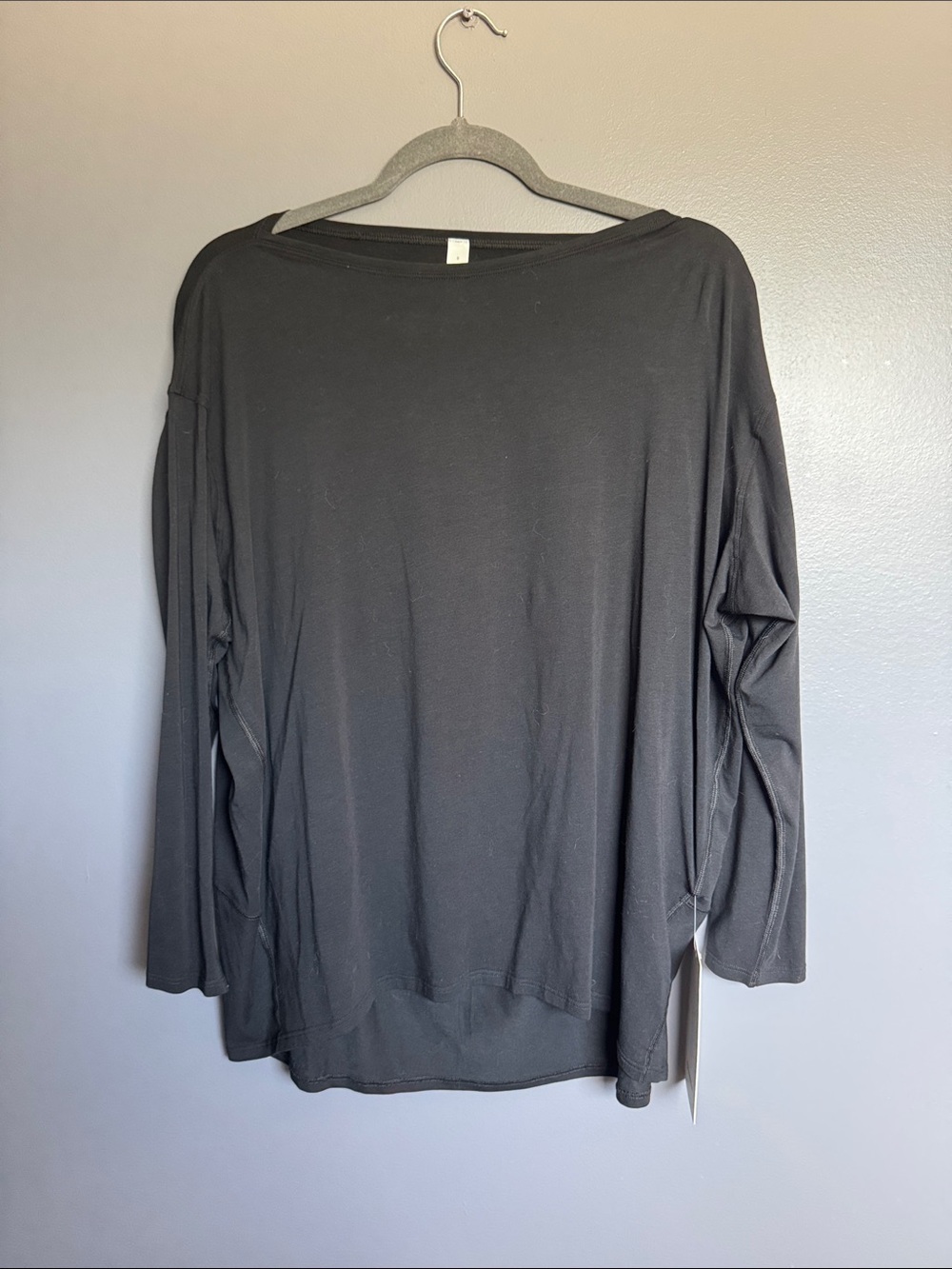 lululemon athletica Black Long-Sleeve Draped Tee